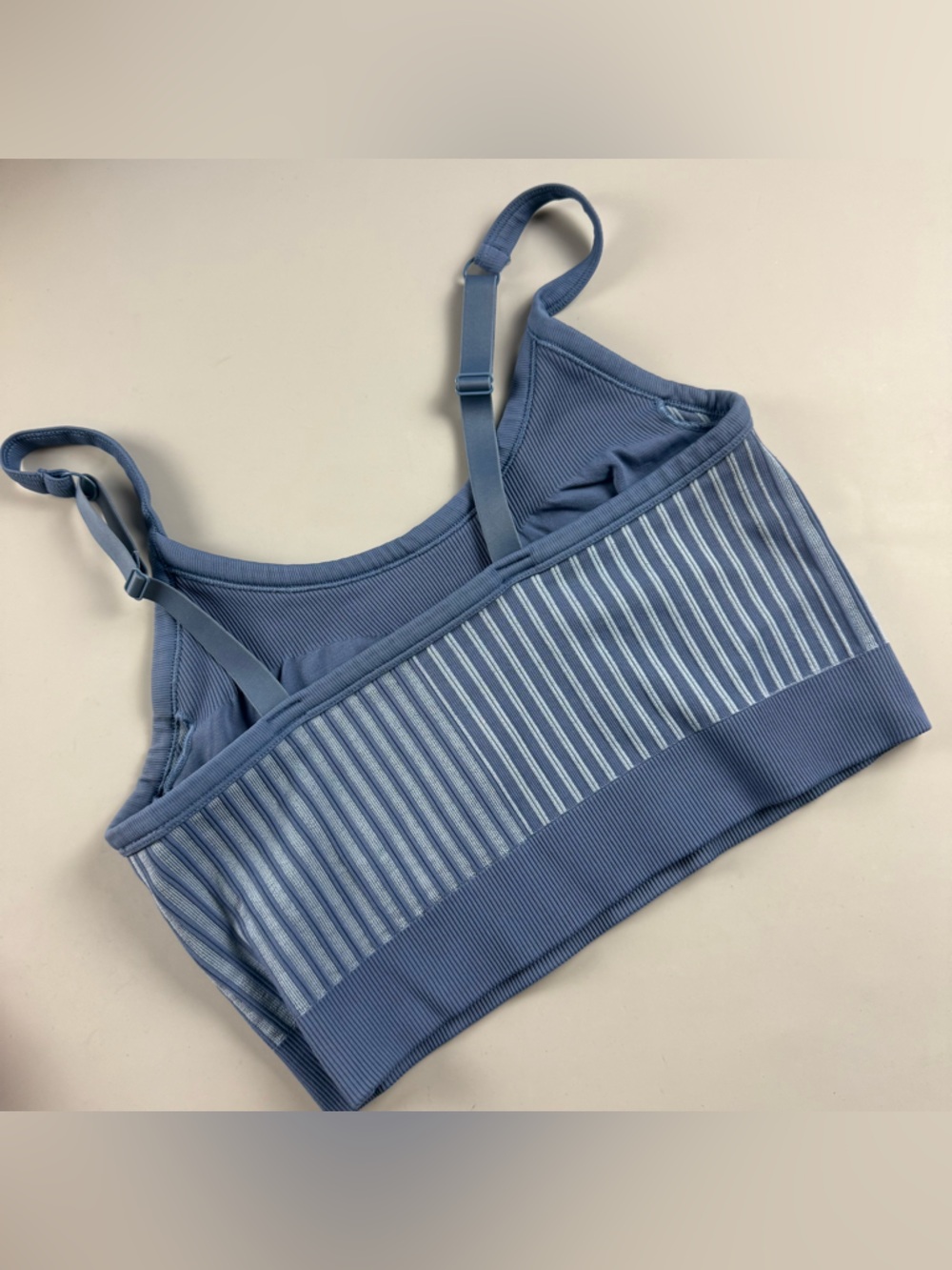 Aerie Real Good Ribbed Strappy Bralette Bra Blue XL - Picture 2 of 7